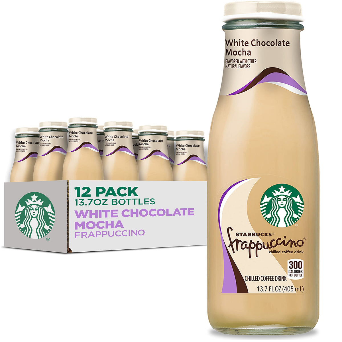 Starbucks Frappuccino White Chocolate Mocha bottle—ready-to-enjoy indulgent coffee treat.