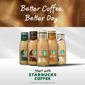 Starbucks Frappuccino label detail—familiar branding and flavor profile at a glance.