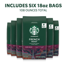 Starbucks French Roast dark-coffee beans closeup highlighting smoky flavor potential