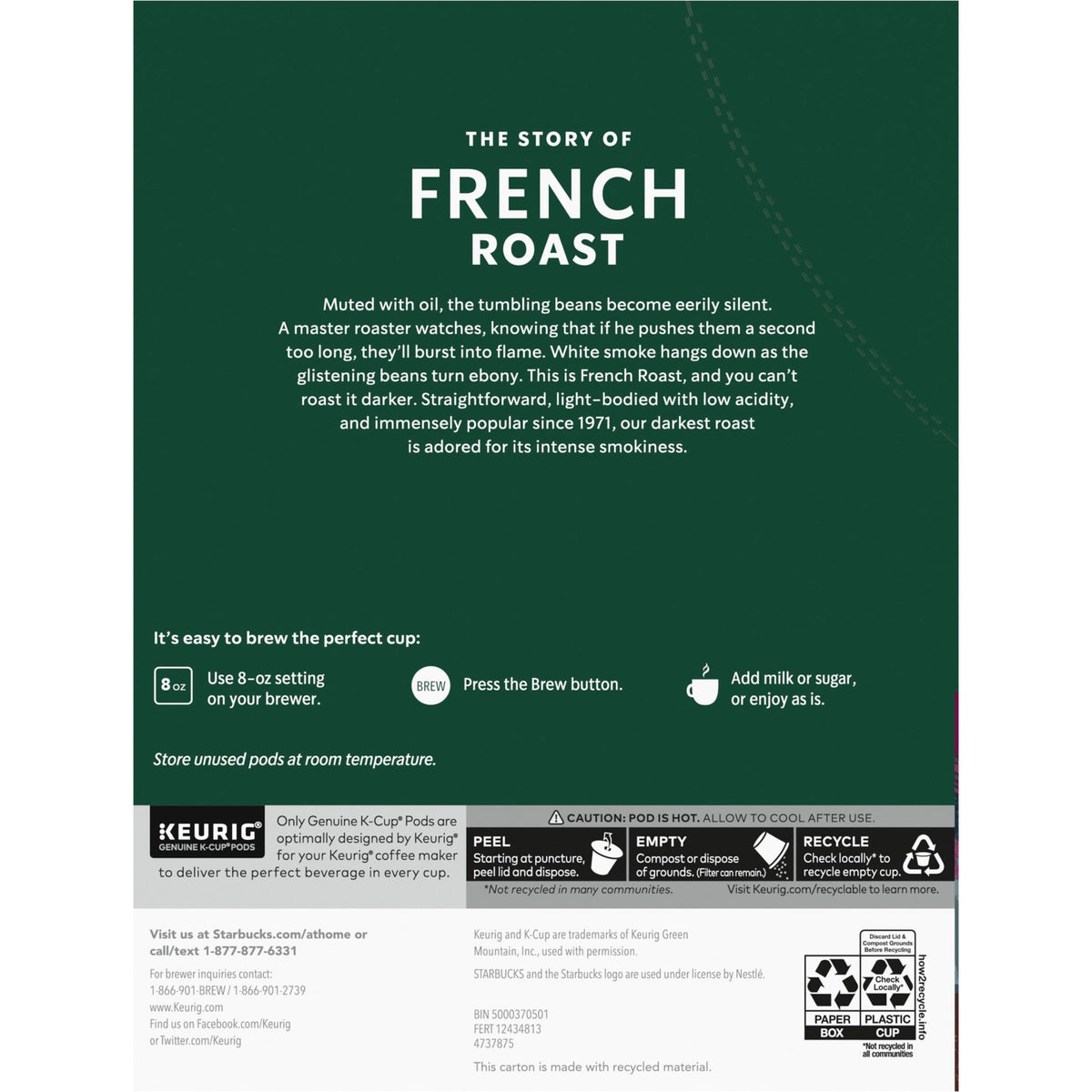 Starbucks French Roast packaging shown for easy storage