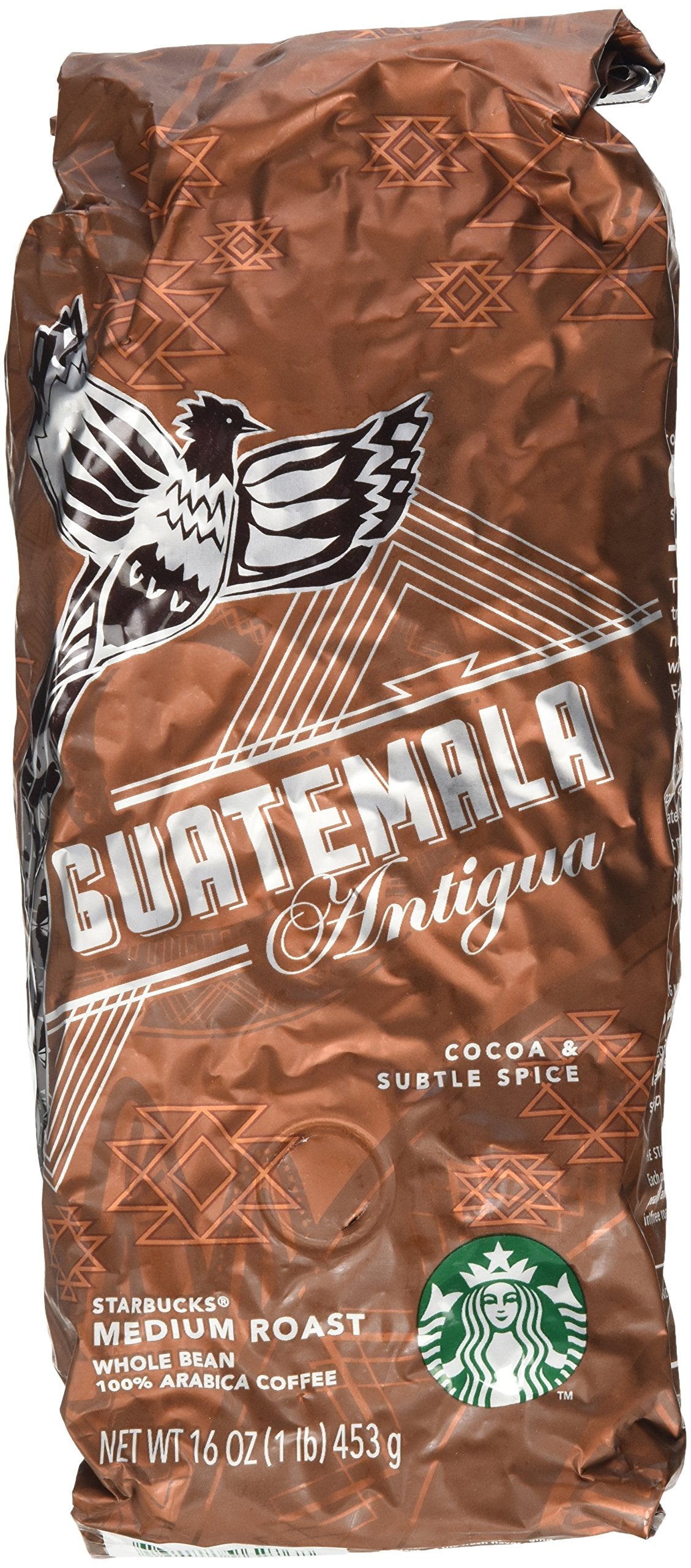 Starbucks Guatemala Antigua whole bean coffee for a rich, balanced brew.
