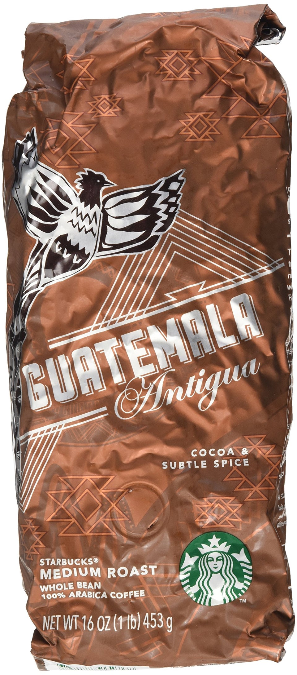 Starbucks Guatemala Antigua whole bean coffee for a rich, balanced brew.