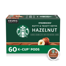 Starbucks Hazelnut flavored K-Cup pods pack for easy home brewing.