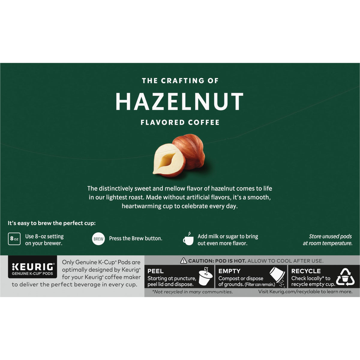 Starbucks Hazelnut K-Cup pod ready for daily use.