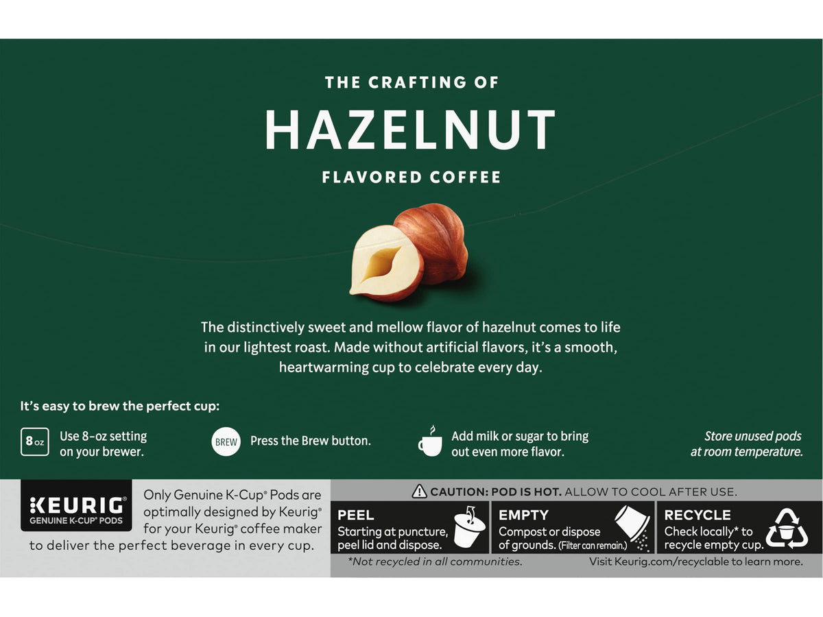 Starbucks Hazelnut K-Cup on counter—convenient single-serve option