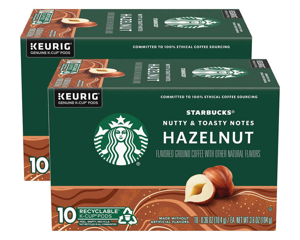 Starbucks Hazelnut K-Cup pods closeup—ready to brew rich flavor