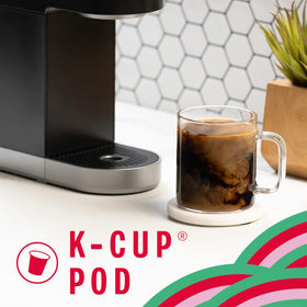 Steaming cup of Starbucks Holiday Blend showing inviting aroma and balanced body