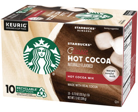 K-Cup pod ready in Keurig brewer for hot cocoa