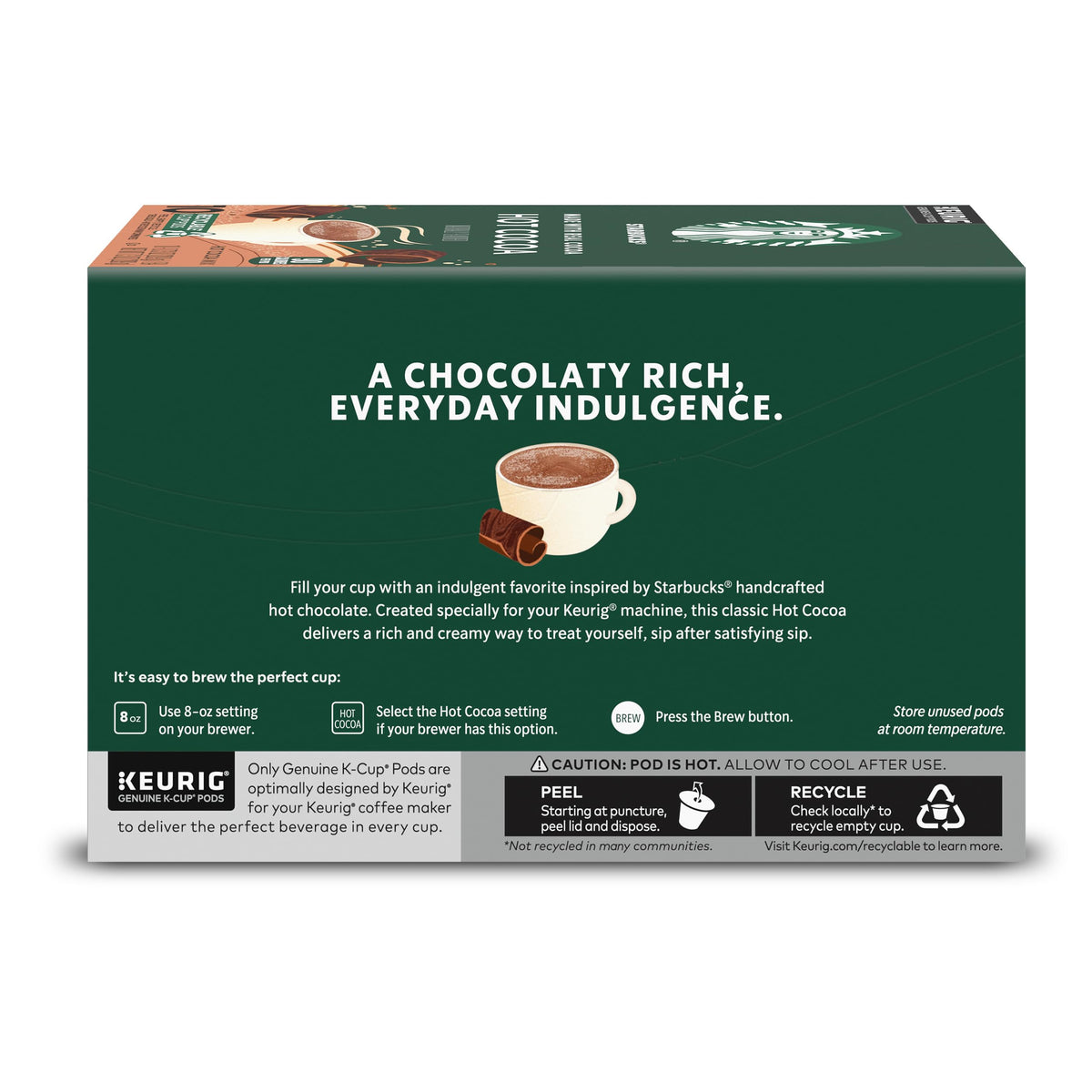 Starbucks Hot Cocoa packaging notes licensed Nestlé branding.