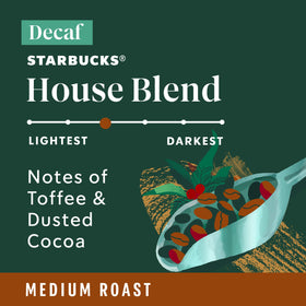 Starbucks hot or iced coffee setup featuring Decaf House Blend for versatile serving