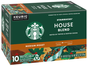 A steaming Starbucks House Blend cup for daily enjoyment