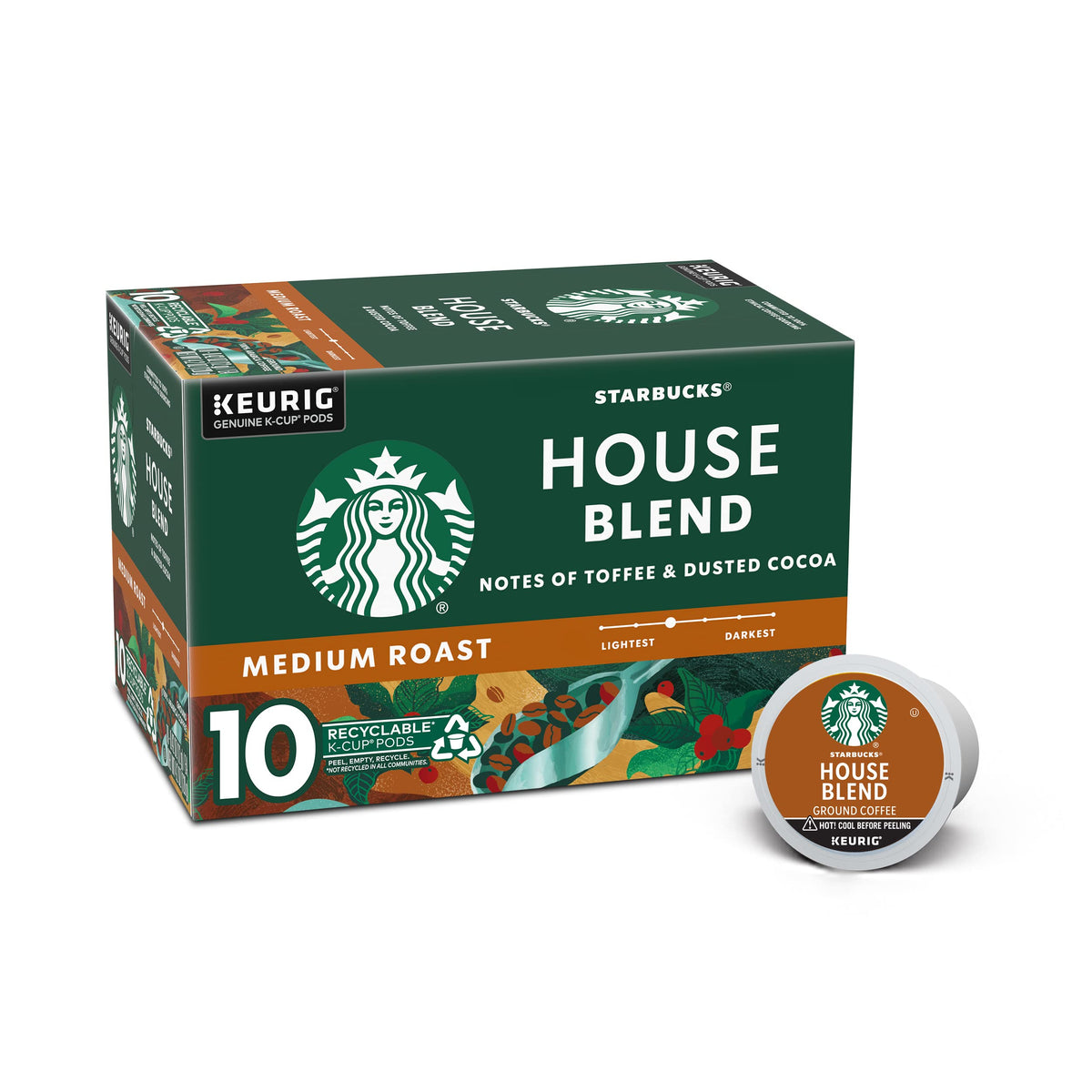 Starbucks House Blend K-Cup box front for quick, balanced mornings and a reliable daily ritual