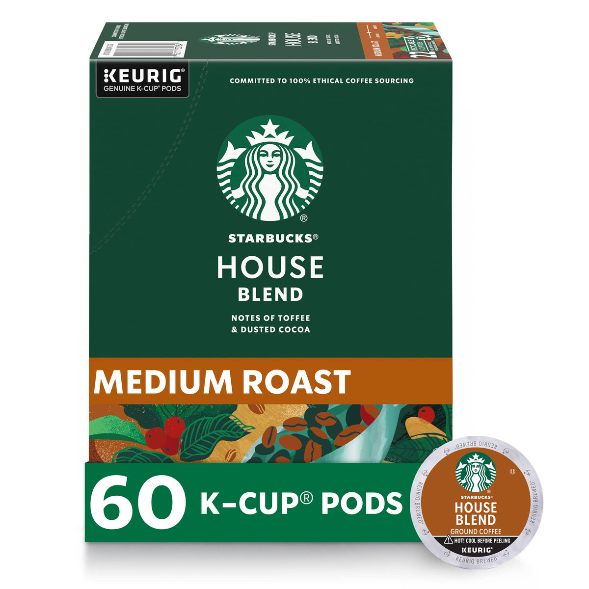 Starbucks House Blend K-Cup pods pack for daily convenience.