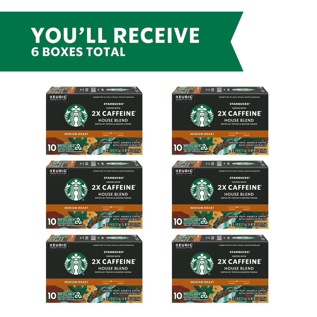 Closeup of Starbucks House Blend pods highlighting balanced flavor