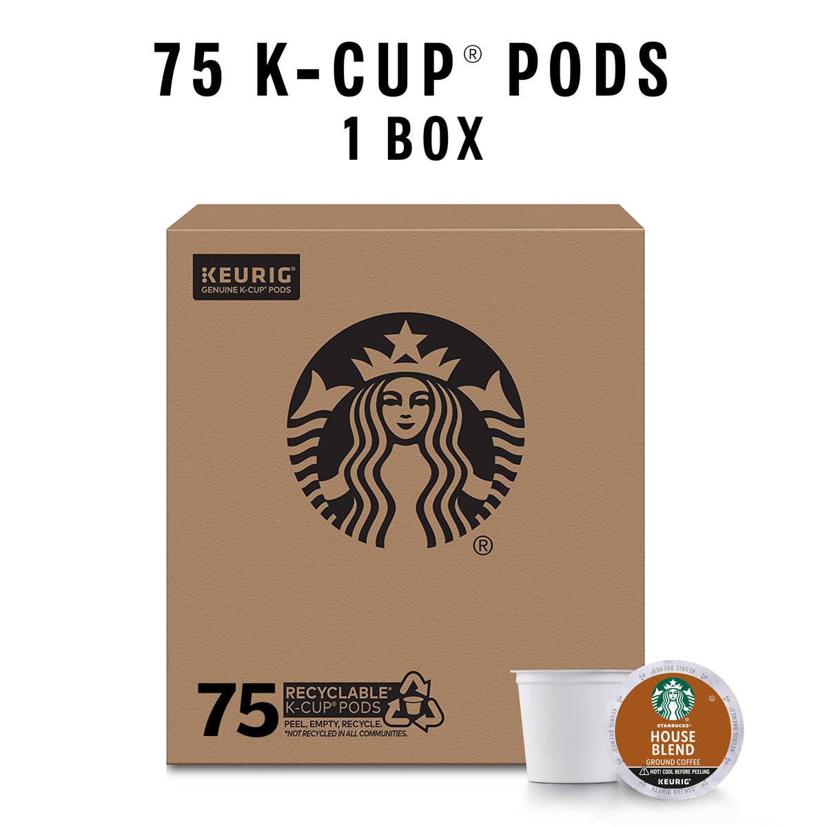 Starbucks House Blend pods on shelf for quick mornings.