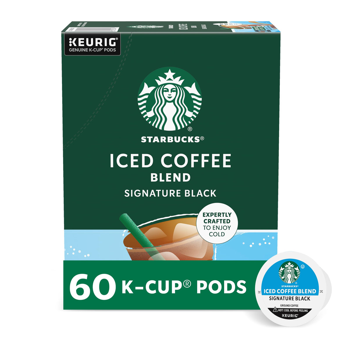 Starbucks Iced Coffee Blend Signature Black pods in box for at-home iced coffee