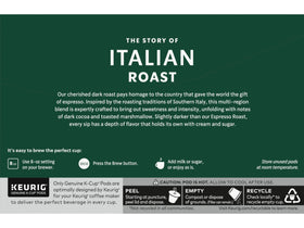 Pouring hot water over Starbucks Italian Roast yields a bold, smooth cup.