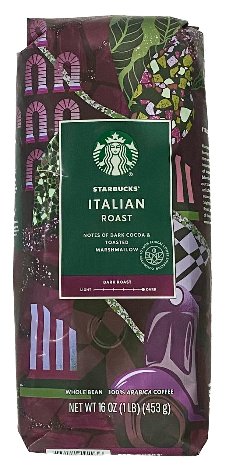Starbucks Italian Roast whole-bean close-up highlighting robust aroma for a bold morning brew