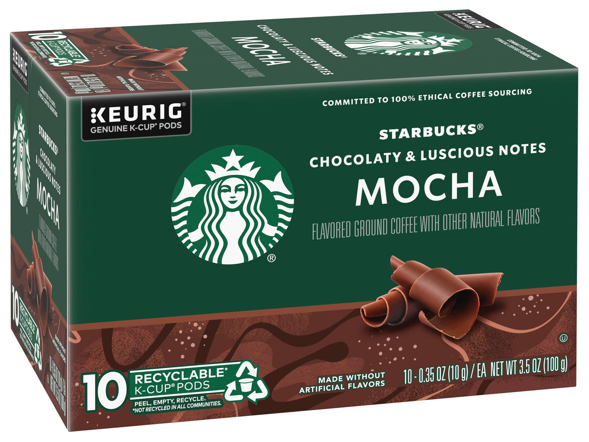 Starbucks K-Cup Mocha brew in a cup, ready in minutes.