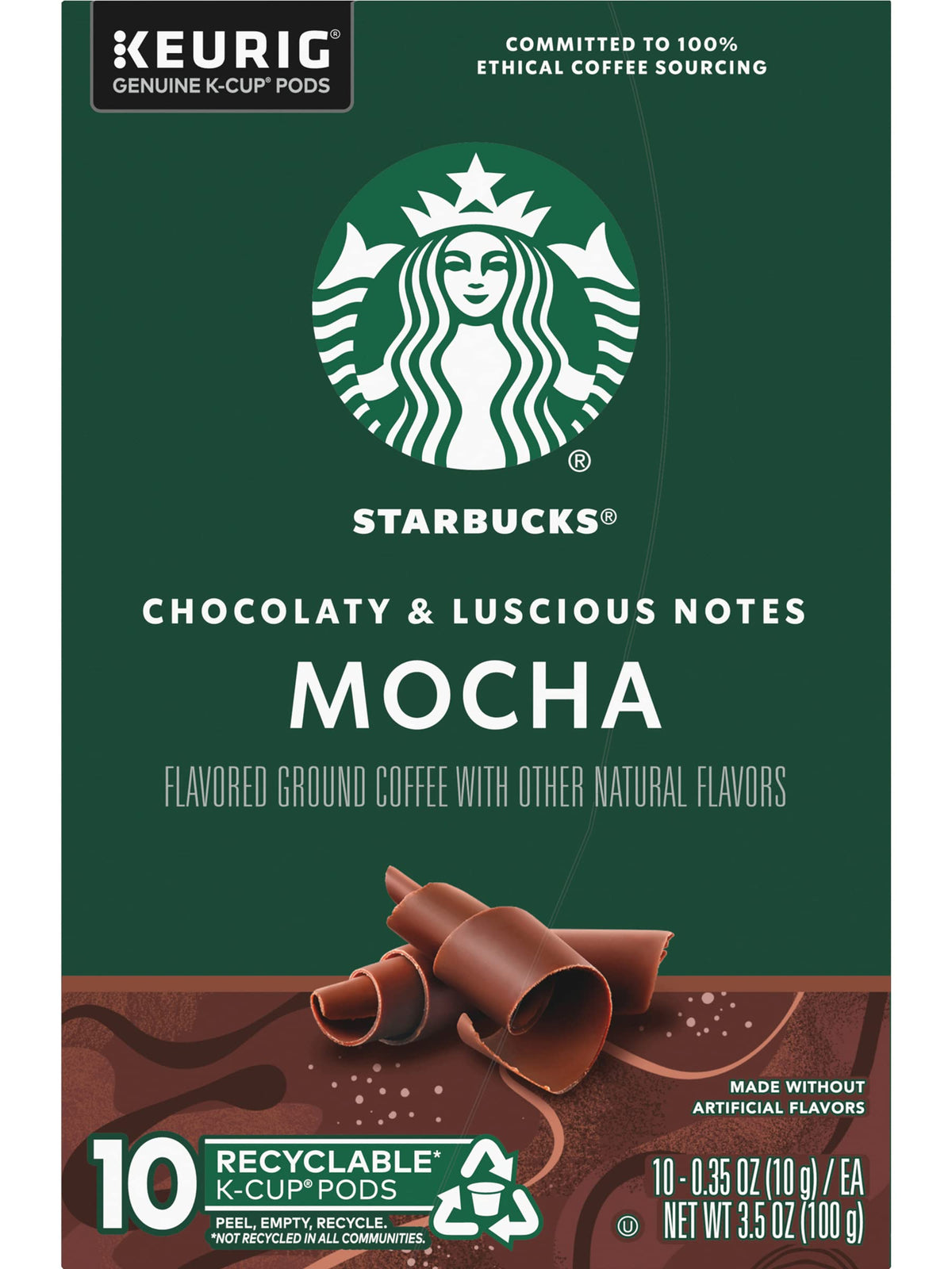 Starbucks K-Cup Mocha cup being prepared, a fragrant aroma rising.
