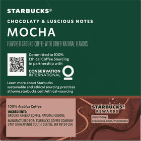 Starbucks K-Cup Mocha box beside a pastry for a cozy snack moment.