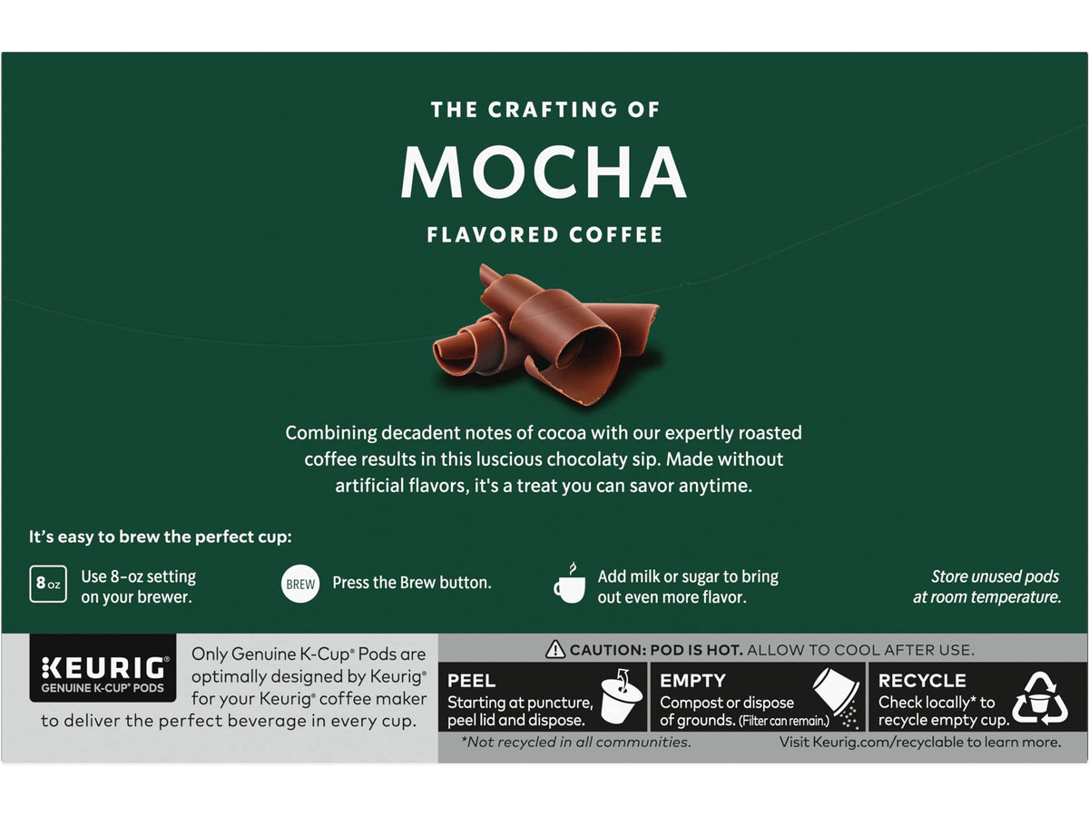 Starbucks K-Cup Mocha two-pack packaging emphasizes value and convenience.