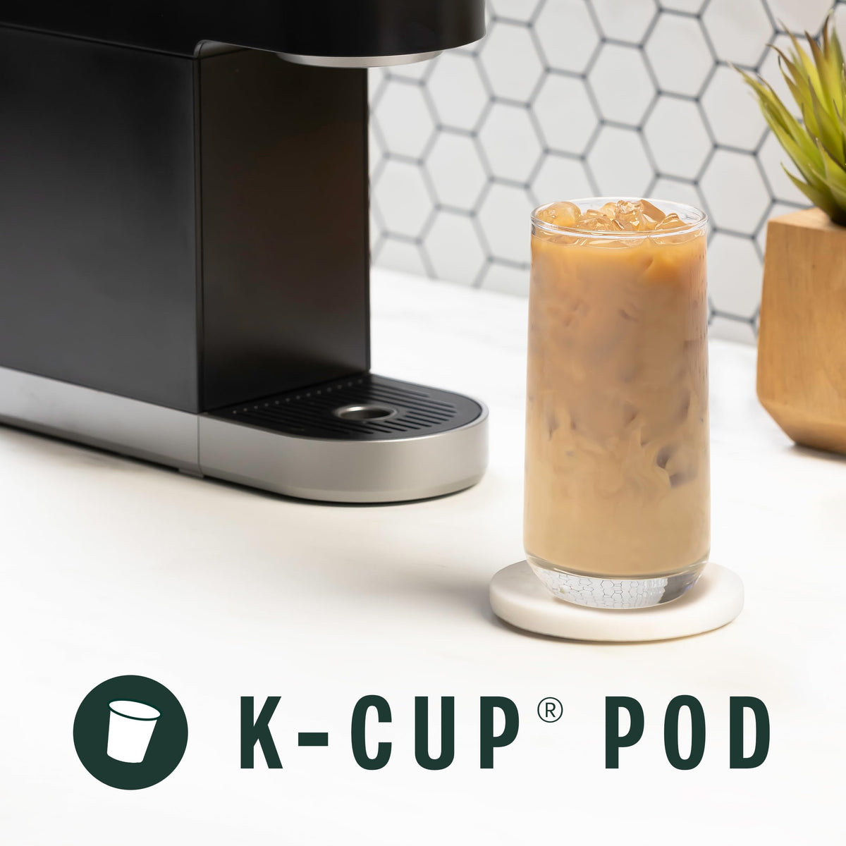 Close-up of K-Cup pod with Signature Black