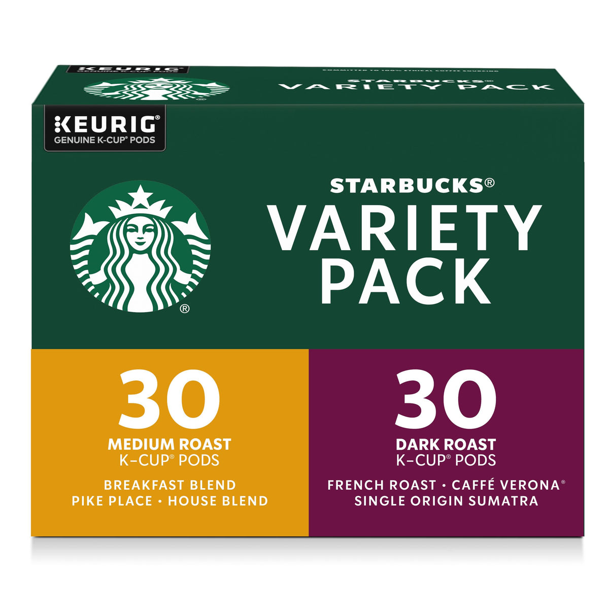Starbucks K-Cup variety pack box for home brewing convenience