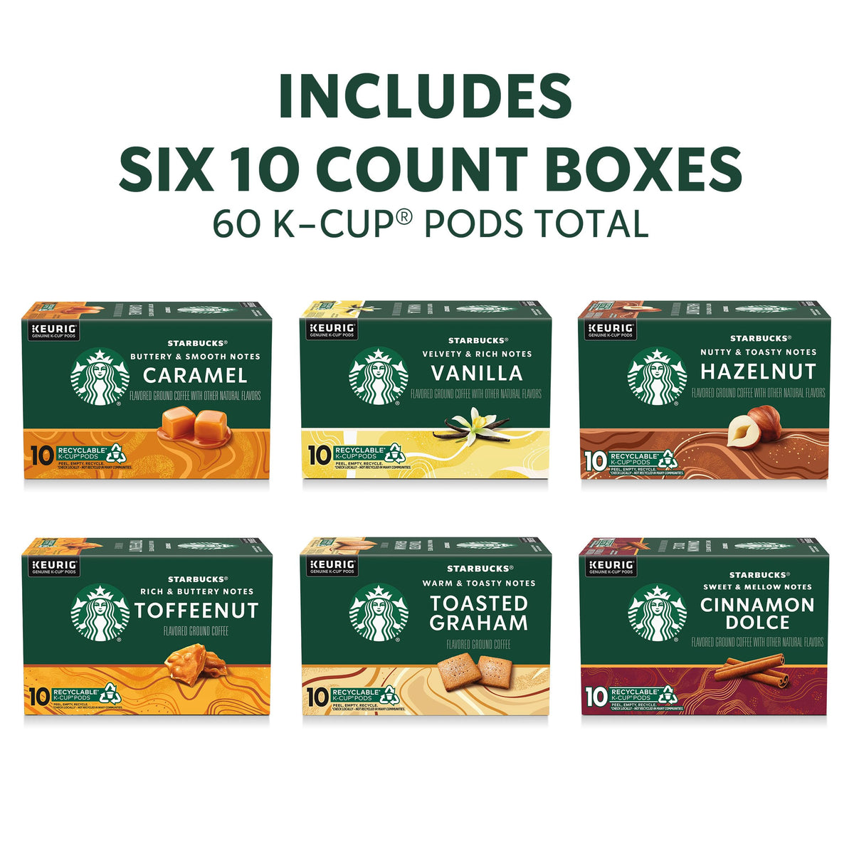 Starbucks Caramel flavored pod delivers buttery, smooth notes for a treat-like coffee.