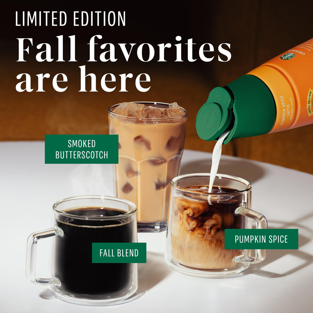 Starbucks K-Cup pod brewing with steam rising from the mug