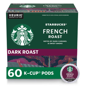 Starbucks K-Cup French Roast packaging highlights bold flavor for home brewing