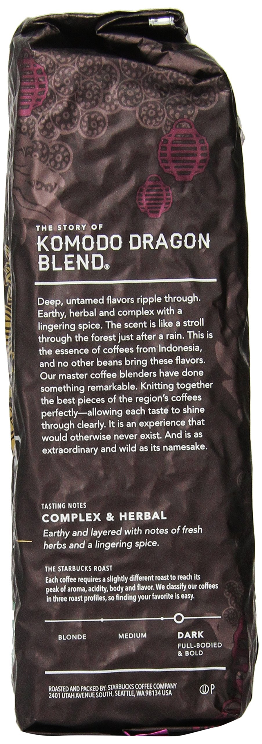 Starbucks Komodo Dragon Blend raw beans: Indonesian richness with syrupy body and earthy spice