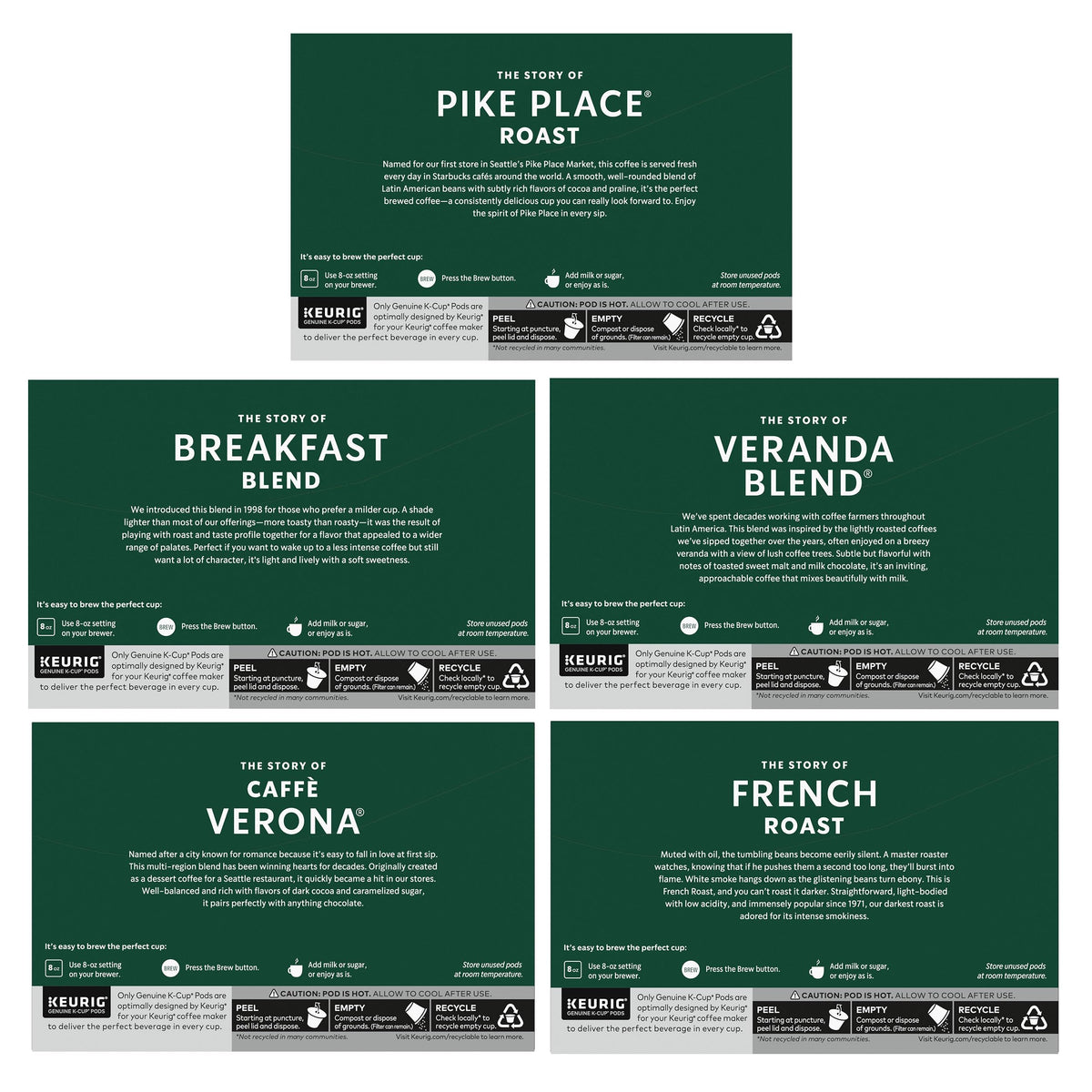 Starbucks logo with pods and box for easy shopping.