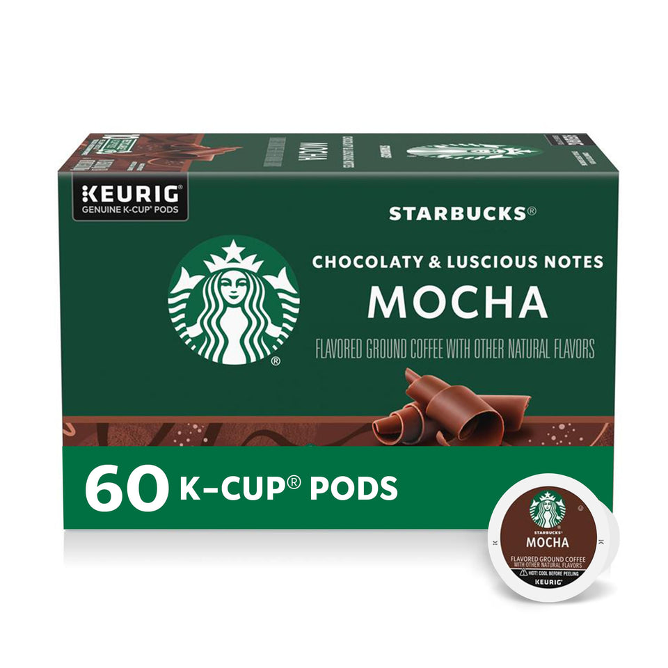 Starbuck Mocha K-Cup pods in packaging for easy at-home brewing.