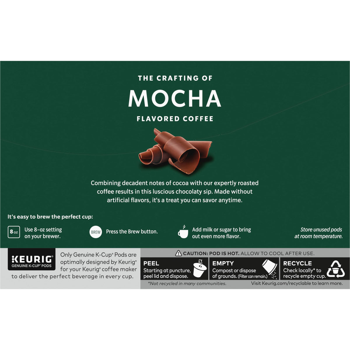 Retail shelf display showing six-box bundles of Starbucks Mocha K-Cups.