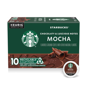 Starbucks Mocha K-Cup pod packaging for convenient home brewing.