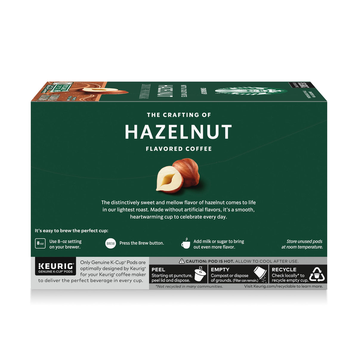 Mornings with Starbucks Hazelnut brew offer a smooth start.