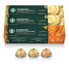 Starbucks by Nespresso vanilla flavored capsule for Vertuo machines, ideal for morning ritual.