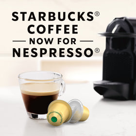 Starbucks by Nespresso vanilla pods in cup, espresso shot with vanilla notes.