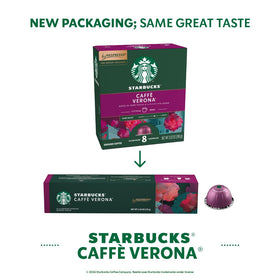 Close-up of Verona pods highlighting bold dark roast flavor