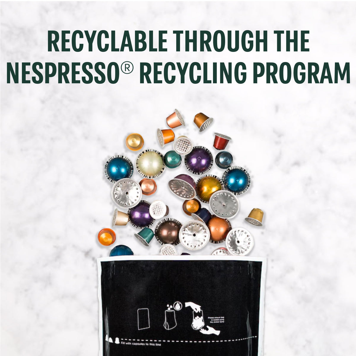 Starbucks by Nespresso Vertuo recyclable aluminum capsules packaging