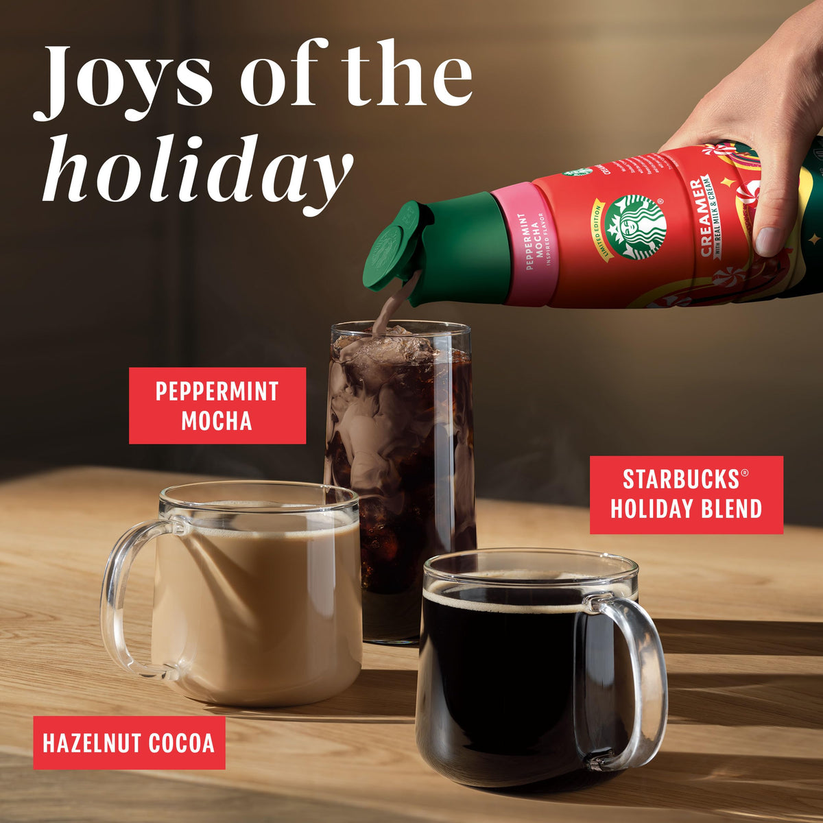 Starbucks Peppermint Mocha K-Cup packaging on a shelf signals gift-ready seasonal coffee.
