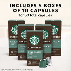 Starbucks Pike Place pods compatible with Nespresso OriginalLine machines.