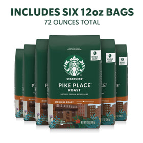 Starbucks Pike Place Roast bag with label, ideal pantry storage.