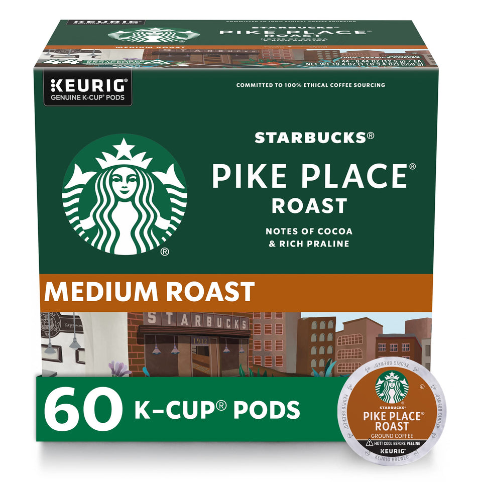 Starbucks Pike Place Roast box with 60 K-Cup pods for Keurig brewers