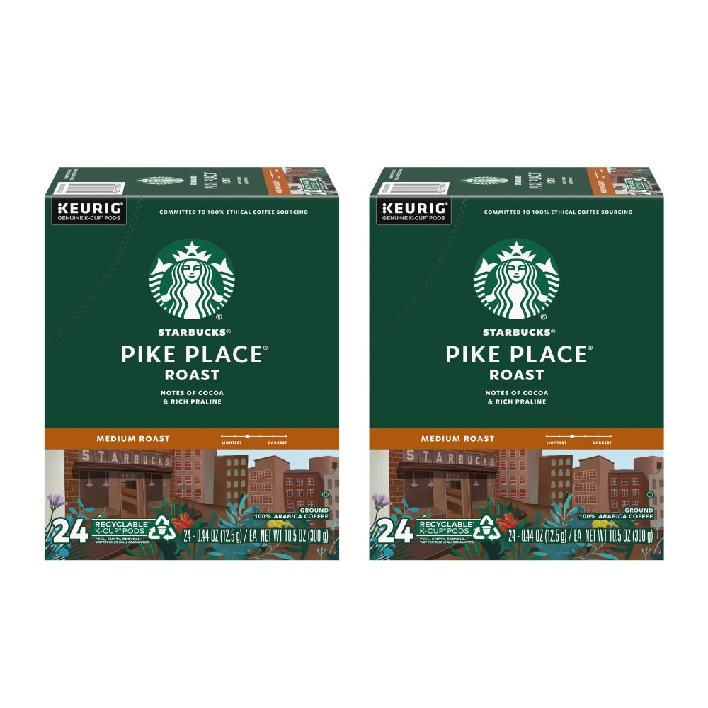 Starbucks Pike Place Roast K-Cup brew for a smooth, balanced morning.