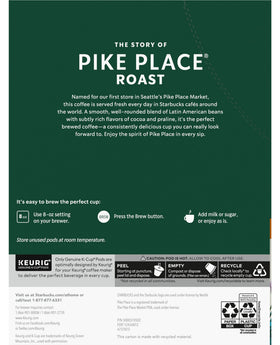 Starbucks Pike Place Roast K-Cups ready for quick brewing in a kitchen