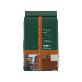Close-up of Pike Place Roast packaging highlighting quality whole beans.