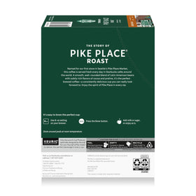 Starbucks Pike Place Roast packaging highlights brand heritage and freshness.