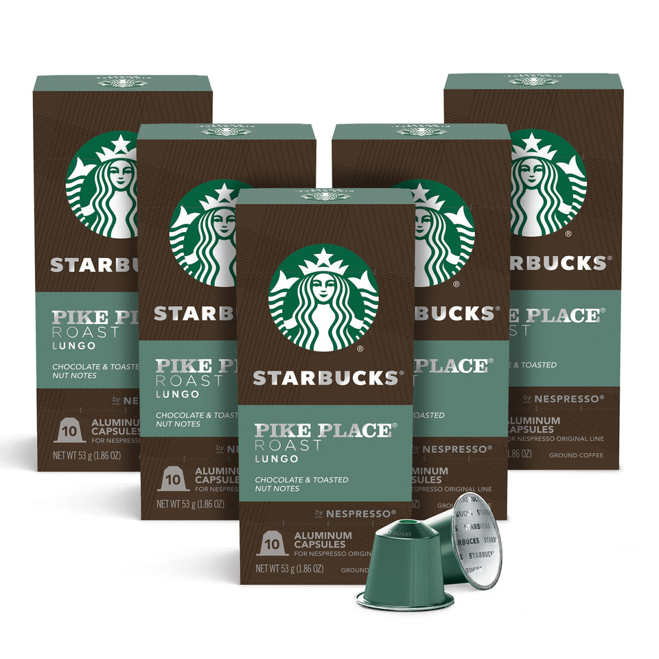 Starbucks Pike Place Roast pods deliver fresh flavor in aluminum capsules.